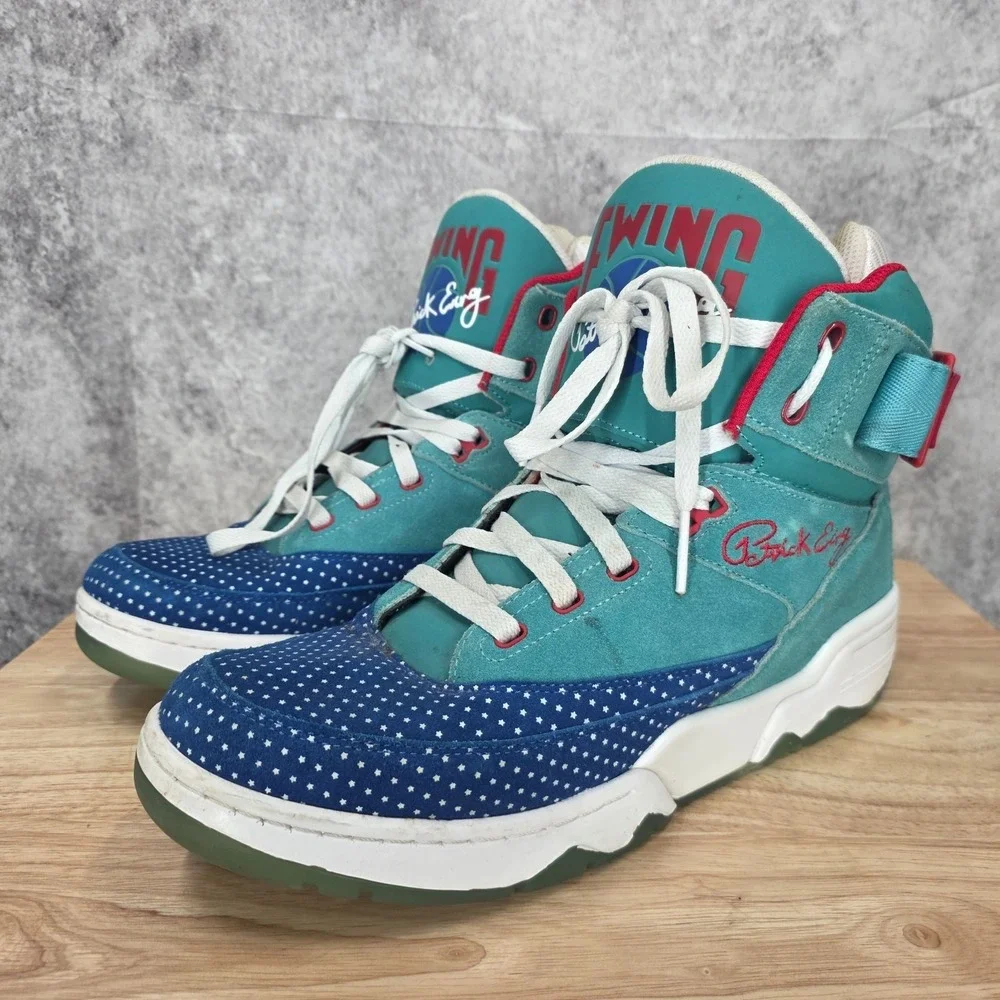 Patrick Ewing 33 Hi 1990 All Star Sneakers Mens 12 Retro Baltic Sea Blue Shoes